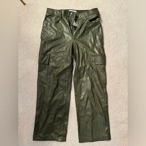 Abercrombie green leather pants